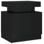 Mesita de noche madera de ingeniería negro brillo 45x35x52 cm de vidaXL, Mesitas de noche - Ref: Foro24-326856, Precio: 100,3...