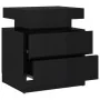 Mesita de noche madera de ingeniería negro brillo 45x35x52 cm de vidaXL, Mesitas de noche - Ref: Foro24-326856, Precio: 100,3...
