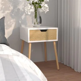 Nachttisch aus weißem und Sonoma-Holzwerkstoff, 40 x 40 x 56 cm von vidaXL, Nachttische - Ref: Foro24-326805, Preis: 68,72 €,...