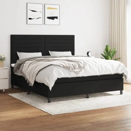 Box spring bed with black fabric mattress 160x200 cm by , Beds and slatted bases - Ref: Foro24-3141867, Price: 594,18 €, Disc...