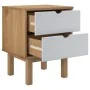 Mesita de noche OTTA madera de pino marrón y blanco 45x39x57 cm de vidaXL, Mesitas de noche - Ref: Foro24-348578, Precio: 65,...