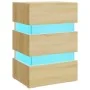 Mesita de noche luz LED madera de ingeniería Sonoma 45x35x67 cm de vidaXL, Mesitas de noche - Ref: Foro24-326843, Precio: 119...