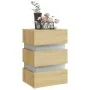 Mesita de noche luz LED madera de ingeniería Sonoma 45x35x67 cm de vidaXL, Mesitas de noche - Ref: Foro24-326843, Precio: 119...