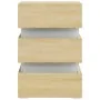Mesita de noche luz LED madera de ingeniería Sonoma 45x35x67 cm de vidaXL, Mesitas de noche - Ref: Foro24-326843, Precio: 119...