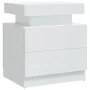 Mesita de noche madera de ingeniería blanco brillo 45x35x52 cm de vidaXL, Mesitas de noche - Ref: Foro24-326855, Precio: 98,6...
