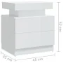 Mesita de noche madera de ingeniería blanco brillo 45x35x52 cm de vidaXL, Mesitas de noche - Ref: Foro24-326855, Precio: 98,6...