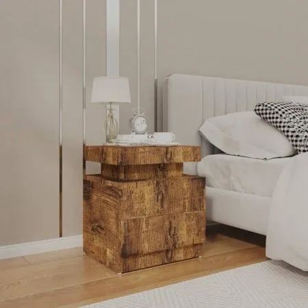 Smoked oak engineered wood bedside table 45x35x52 cm by vidaXL, Nightstands - Ref: Foro24-326857, Price: 88,95 €, Discount: %