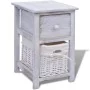 Mesita de noche de madera blanca de vidaXL, Mesitas de noche - Ref: Foro24-242866, Precio: 57,55 €, Descuento: %