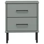 Mesita de noche patas de metal madera maciza pino gris OSLO de vidaXL, Mesitas de noche - Ref: Foro24-350974, Precio: 72,82 €...