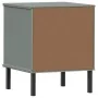 Mesita de noche patas de metal madera maciza pino gris OSLO de vidaXL, Mesitas de noche - Ref: Foro24-350974, Precio: 72,82 €...