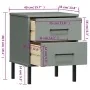 Mesita de noche patas de metal madera maciza pino gris OSLO de vidaXL, Mesitas de noche - Ref: Foro24-350974, Precio: 72,82 €...
