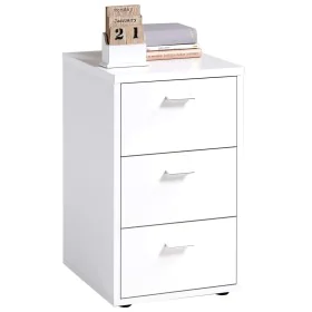 FMD Mesita de noche con 3 cajones blanco de FMD, Mesitas de noche - Ref: Foro24-428802, Precio: 129,54 €, Descuento: %