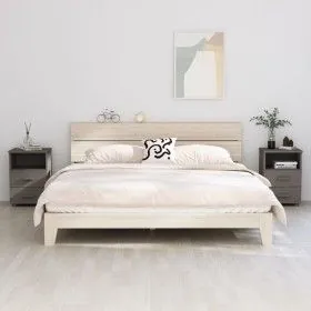 Mesitas noche 2 uds HAMAR pino macizo gris claro 40x35x62 cm de vidaXL, Mesitas de noche - Ref: Foro24-340419, Precio: 118,74...