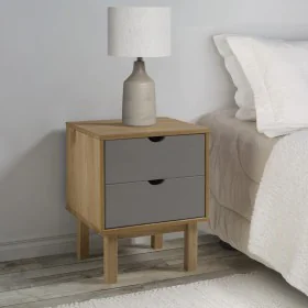 Mesita de noche OTTA madera de pino marrón y gris 45x39x57 cm de vidaXL, Mesitas de noche - Ref: Foro24-348577, Precio: 61,94...