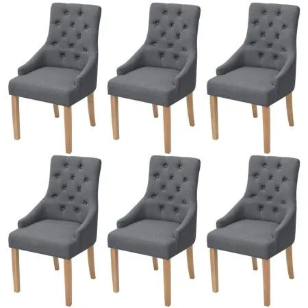 Sillas de comedor 6 unidades de tela gris oscuro de vidaXL, Sillas de comedor - Ref: Foro24-274424, Precio: 812,06 €, Descuen...