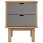 Mesita de noche OTTA madera de pino marrón y gris 45x39x57 cm de vidaXL, Mesitas de noche - Ref: Foro24-348577, Precio: 61,94...