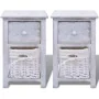 Mesitas de noche 2 unidades madera blanca de vidaXL, Mesitas de noche - Ref: Foro24-242867, Precio: 105,19 €, Descuento: %