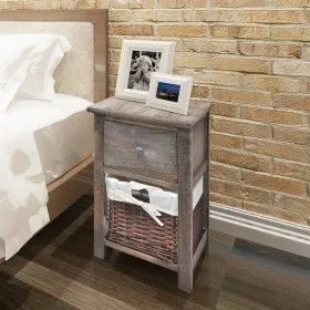 Mesita de noche de madera marrón de vidaXL, Mesitas de noche - Ref: Foro24-242868, Precio: 60,90 €, Descuento: %