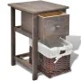 Mesita de noche de madera marrón de vidaXL, Mesitas de noche - Ref: Foro24-242868, Precio: 60,90 €, Descuento: %
