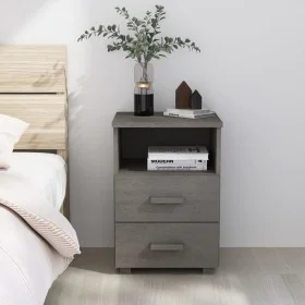 Mesita de noche HAMAR madera pino maciza gris claro 40x35x62 cm de vidaXL, Mesitas de noche - Ref: Foro24-340415, Precio: 71,...