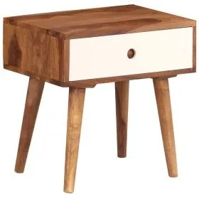 Mesita de noche de madera maciza de sheesham 45x30x45 cm de vidaXL, Mesitas de noche - Ref: Foro24-246263, Precio: 91,37 €, D...