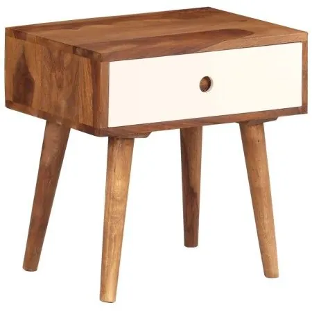 Mesita de noche de madera maciza de sheesham 45x30x45 cm de vidaXL, Mesitas de noche - Ref: Foro24-246263, Precio: 91,37 €, D...