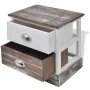 Mesitas de noche marrón y blanca 2 unidades de vidaXL, Mesitas de noche - Ref: Foro24-242885, Precio: 82,63 €, Descuento: %