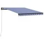 Toldo manual retráctil azul y blanco 350x250 cm de vidaXL, Toldos - Ref: Foro24-3055188, Precio: 266,19 €, Descuento: %
