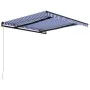 Toldo manual retráctil azul y blanco 350x250 cm de vidaXL, Toldos - Ref: Foro24-3055188, Precio: 266,19 €, Descuento: %
