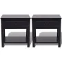 Mesitas de noche 2 unidades madera negras de vidaXL, Mesitas de noche - Ref: Foro24-242873, Precio: 83,74 €, Descuento: %