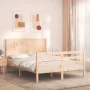 Bed frame with solid wood headboard 140x190 cm by , Beds and slatted bases - Ref: Foro24-3194486, Price: 147,70 €, Discount: %