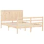 Bed frame with solid wood headboard 140x190 cm by , Beds and slatted bases - Ref: Foro24-3194486, Price: 147,70 €, Discount: %