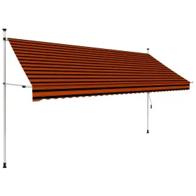 Toldo manual retráctil naranja y marrón 350 cm de vidaXL, Toldos - Ref: Foro24-145839, Precio: 89,10 €, Descuento: %