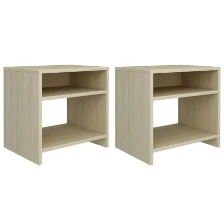 Nachttische 2 Stück Sonoma-Eiche-Sperrholz 40x30x39 cm von vidaXL, Nachttische - Ref: Foro24-800016, Preis: 44,49 €, Rabatt: %