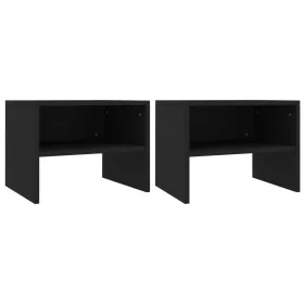 Mesitas de noche 2 uds madera contrachapada negro 40x30x30 cm de vidaXL, Mesitas de noche - Ref: Foro24-800066, Precio: 40,17...