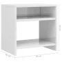 Mesita de noche madera contrachapada blanco brillo 40x30x40 cm de vidaXL, Mesitas de noche - Ref: Foro24-800021, Precio: 32,2...