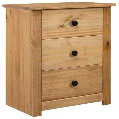 Mesita de noche de madera maciza pino estilo Panamá 46x40x57 cm de vidaXL, Mesitas de noche - Ref: Foro24-282652, Precio: 100...