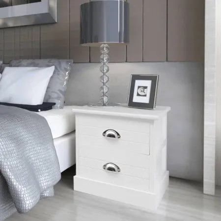 Mesita de noche francesa 2 piezas blanco de vidaXL, Mesitas de noche - Ref: Foro24-242887, Precio: 82,56 €, Descuento: %