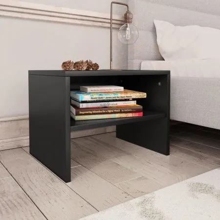 Mesita de noche madera contrachapada negro 40x30x30 cm de vidaXL, Mesitas de noche - Ref: Foro24-800065, Precio: 26,23 €, Des...
