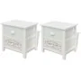 Mesitas de noche de estilo francés de madera 2 unidades de vidaXL, Mesitas de noche - Ref: Foro24-242875, Precio: 85,80 €, De...