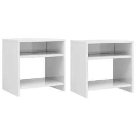 Mesitas de noche 2 uds madera contrachapada blanco 40x30x40 cm de vidaXL, Mesitas de noche - Ref: Foro24-800022, Precio: 45,4...