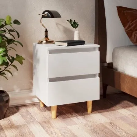 Bedside tables 2 pcs solid wood legs white 40x35x50 cm by vidaXL, Nightstands - Ref: Foro24-805852, Price: 76,12 €, Discount: %