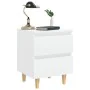 Mesitas de noche 2 uds patas madera maciza blanco 40x35x50 cm de vidaXL, Mesitas de noche - Ref: Foro24-805852, Precio: 76,12...