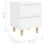 Mesitas de noche 2 uds patas madera maciza blanco 40x35x50 cm de vidaXL, Mesitas de noche - Ref: Foro24-805852, Precio: 76,12...