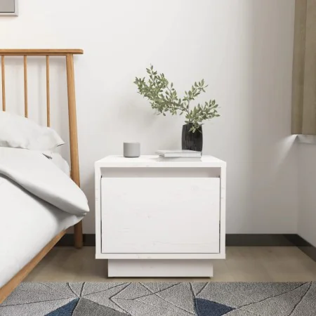 Mesita de noche madera maciza de pino blanco 35x34x32 cm de vidaXL, Mesitas de noche - Ref: Foro24-813397, Precio: 46,50 €, D...