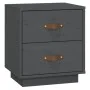 Mesita de noche madera maciza de pino gris 40x34x45 cm de vidaXL, Mesitas de noche - Ref: Foro24-818329, Precio: 53,94 €, Des...