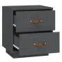 Mesita de noche madera maciza de pino gris 40x34x45 cm de vidaXL, Mesitas de noche - Ref: Foro24-818329, Precio: 53,94 €, Des...