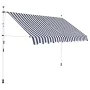 Toldo manual retráctil azul y blanco a rayas 300 cm de vidaXL, Toldos - Ref: Foro24-43222, Precio: 78,60 €, Descuento: %