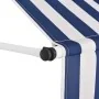 Blue and white striped manual retractable awning 300 cm by vidaXL, Awnings - Ref: Foro24-43222, Price: 78,60 €, Discount: %