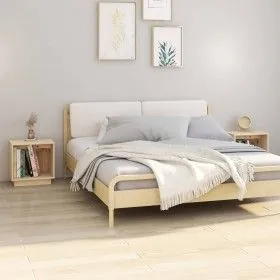 Mesitas de noche 2 uds madera maciza de pino 40x30x40 cm de vidaXL, Mesitas de noche - Ref: Foro24-813336, Precio: 49,92 €, D...